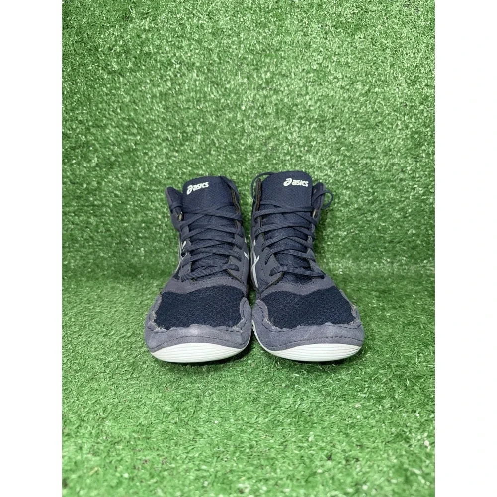 ASICS Mens Snap Down Wrestling Shoes 1084A014 Blue White Lace Up Sneakers Size 6